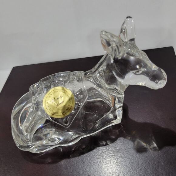 Vintage‎ Princess House Lead Crystal Donkey Figurine Nativity Replacement - Picture 1 of 10